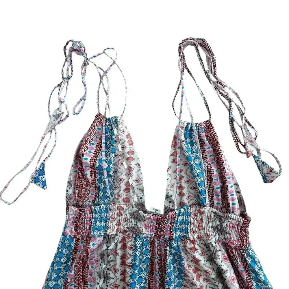 Lulu Print Backless V Neck Slip Maxi Dress - Picture 9 of 16